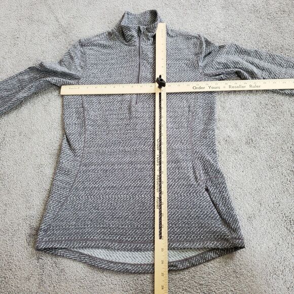 Lululemon Shirt Womens 6 Gray Pullover 1/4 Zip Gym Training Running - Picture 11 of 13